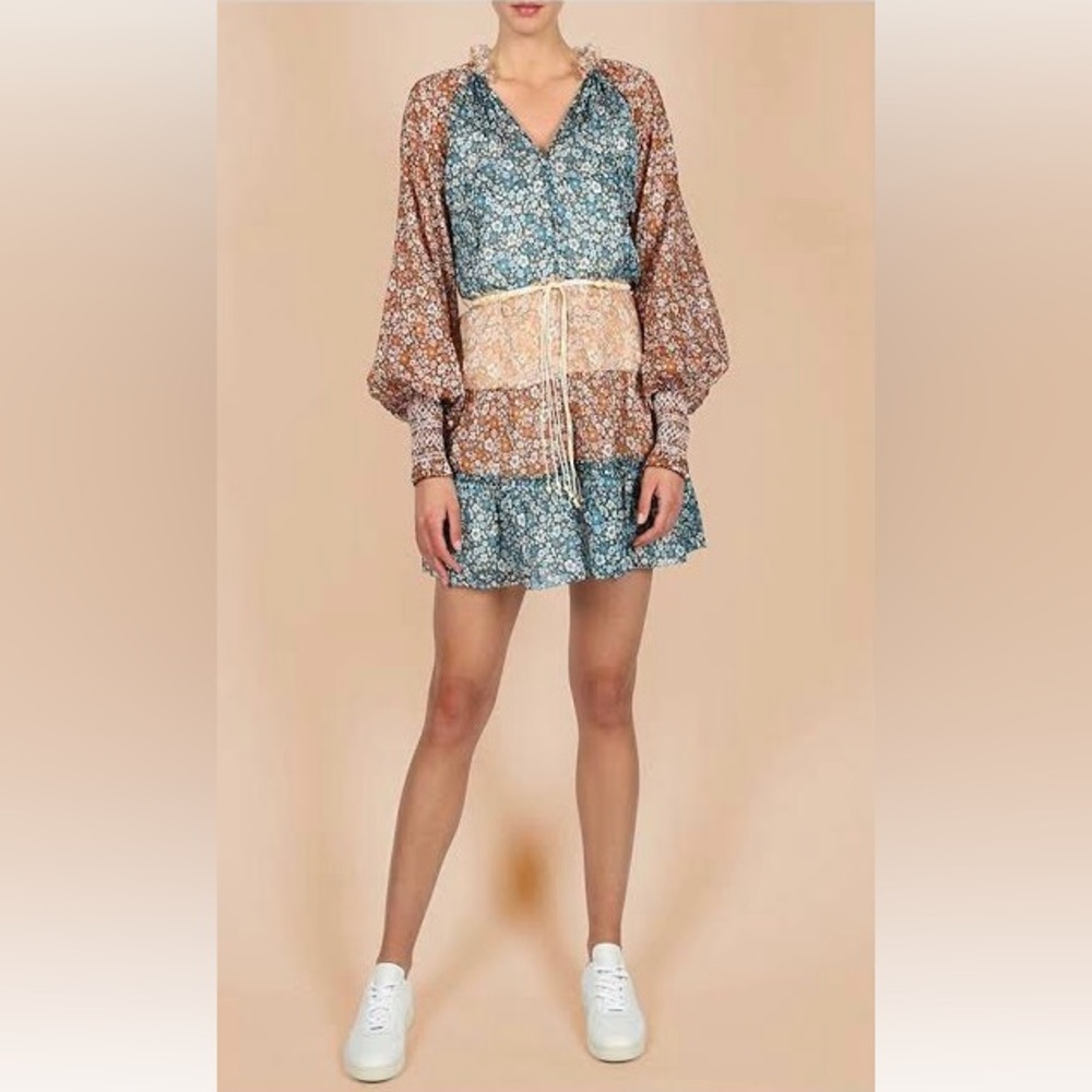 TIGERLILY Takumi Floral Long Sleeve Tiered Mini Dress RRP$319 - Picture 11 of 16